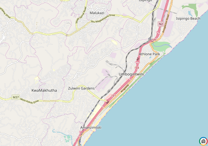 Map location of Umbogintwini